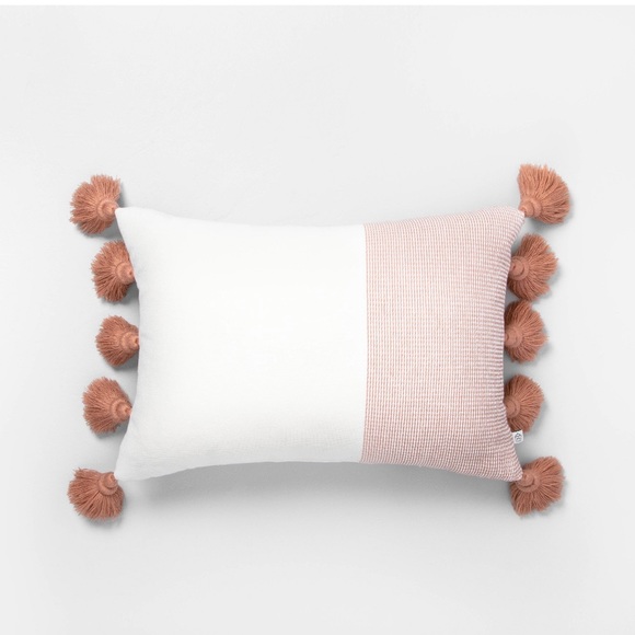 Hearth & Hand Textured Copper Tassel Throw Pillow
